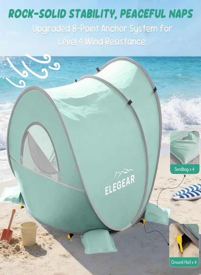 Elegear CumbreX™ Pop Up Baby Beach Tent with Mini Canopy 1S Setup, Green - Image 5