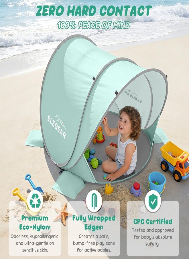 Elegear CumbreX™ Pop Up Baby Beach Tent with Mini Canopy 1S Setup, Green - Image 3