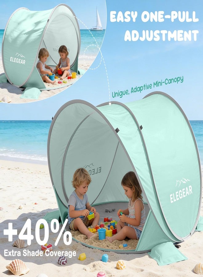 Elegear CumbreX™ Pop Up Baby Beach Tent with Mini Canopy 1S Setup, Green - Image 2