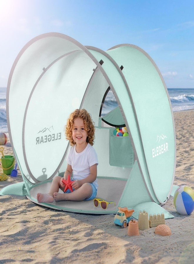 Elegear CumbreX™ Pop Up Baby Beach Tent with Mini Canopy 1S Setup, Green - Image 1