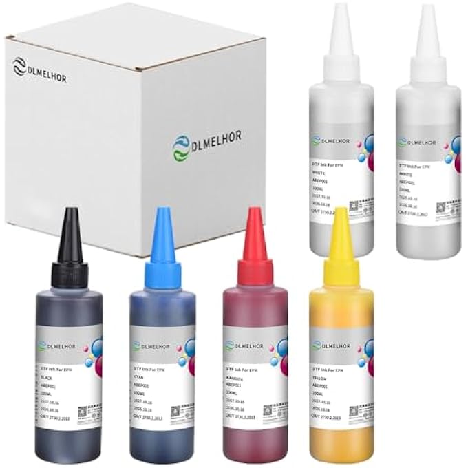 600ML DTF INK FOR L1800, ET-8550, ET-2850, R1390, I3200, XP600, XP-15000, DX5 DX7, TX800, L800, 1430, P400, 6X100ML 20.29OZ HEAT TRANSFER INK CONVERSION KIT REFILL FOR ALL DTF PRINTERS PET FILM - Image 1