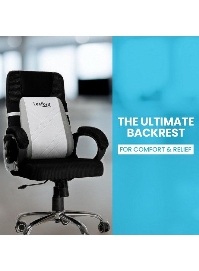 Leeford Back Rest For Chair & Car-With Breathable Fabric & Adjustable Strap|Lumbar Support Back Rest Cushion For Back Pain|Back Support Pillow For Sitting|Posture Correction-Back Pain Relief Products - Image 3