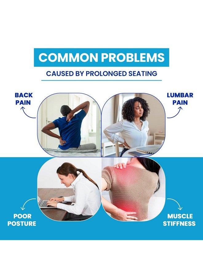 Leeford Back Rest For Chair & Car-With Breathable Fabric & Adjustable Strap|Lumbar Support Back Rest Cushion For Back Pain|Back Support Pillow For Sitting|Posture Correction-Back Pain Relief Products - Image 4