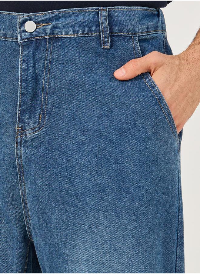 Styli Mid Rise Relaxed Fit Faded Jeans  - Image 3