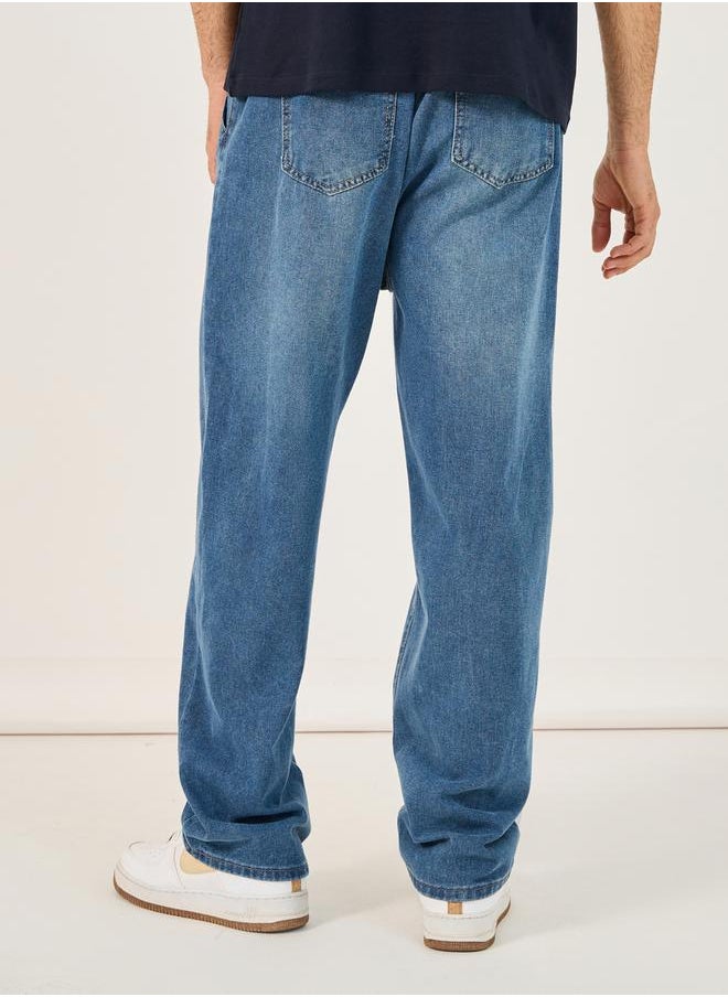 Styli Mid Rise Relaxed Fit Faded Jeans  - Image 4