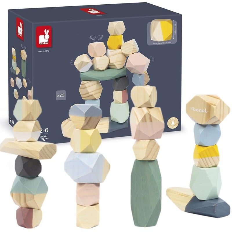 Janod Sweet Cocoon Stacking Stones  Ages 2  J04401 - Image 2