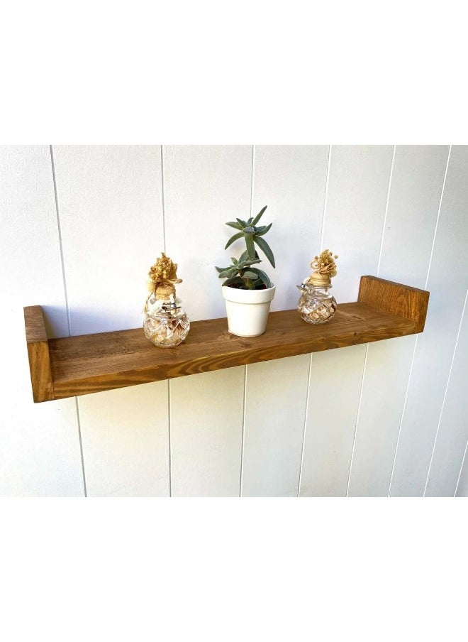 Horoof Home Horoof Home® Tow Rustic Wood Floating Shelf with Side Brackets  - Image 2