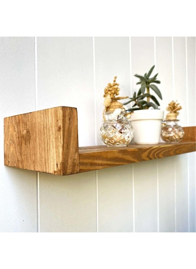 Horoof Home Horoof Home® Tow Rustic Wood Floating Shelf with Side Brackets  - Image 3