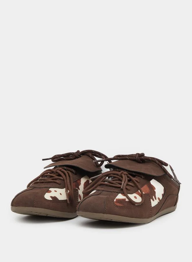 ستايلي Styli Suede Retro Lace Up Sneaker