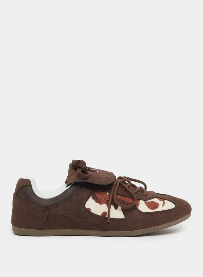 ستايلي Styli Suede Retro Lace Up Sneaker