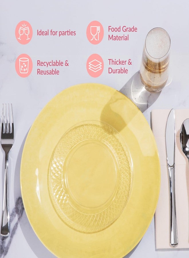 Prestee 100 Pack Clear Plastic Plates for Party - 6.25 Inch Small Round Dessert Plate and Appetizer Platter - Heavy Duty Disposable Plastic Plates for Parties, Weddings, Caterings and Events - Image 5