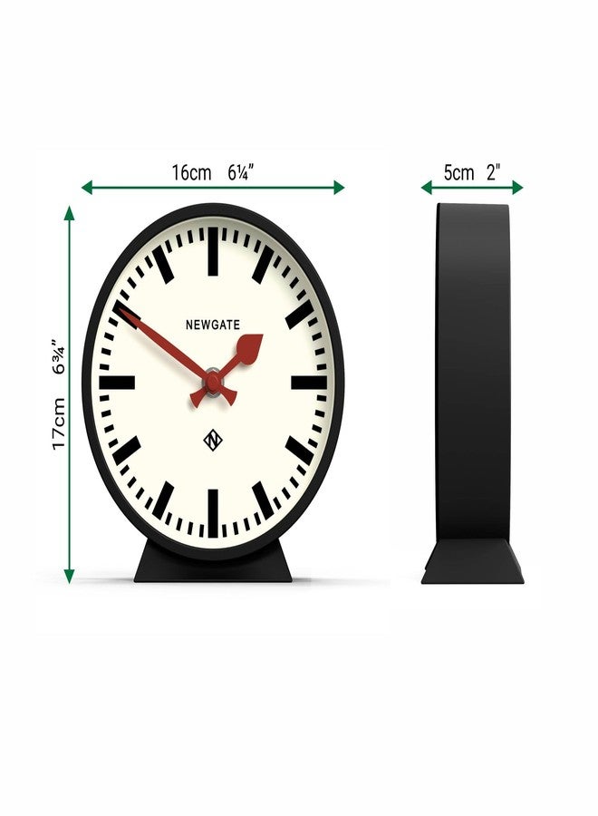 NEWGATE® M Mantel Railway Desk Clock | Modern Round Station Clock Design | Black | Contemporary Style for Desk, Table, Shelf or Bedside - Image 4
