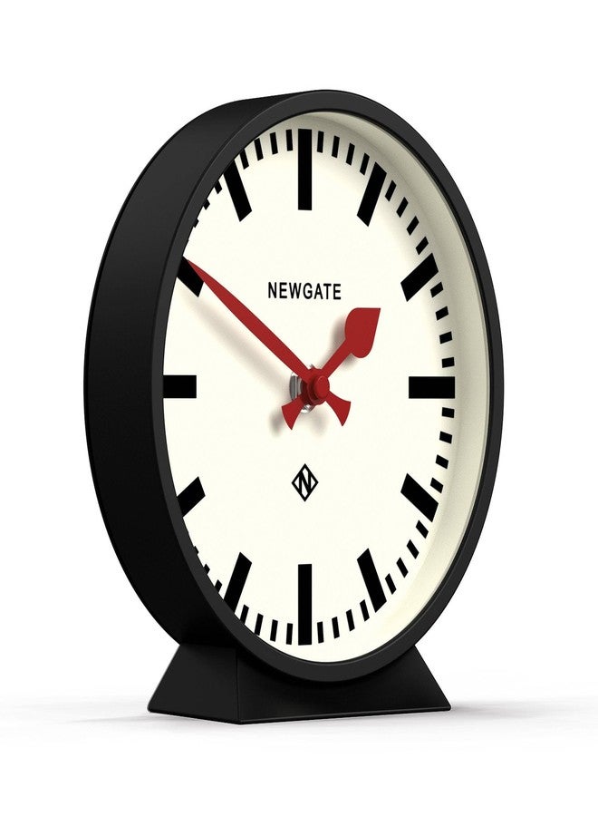 NEWGATE® M Mantel Railway Desk Clock | Modern Round Station Clock Design | Black | Contemporary Style for Desk, Table, Shelf or Bedside - Image 2