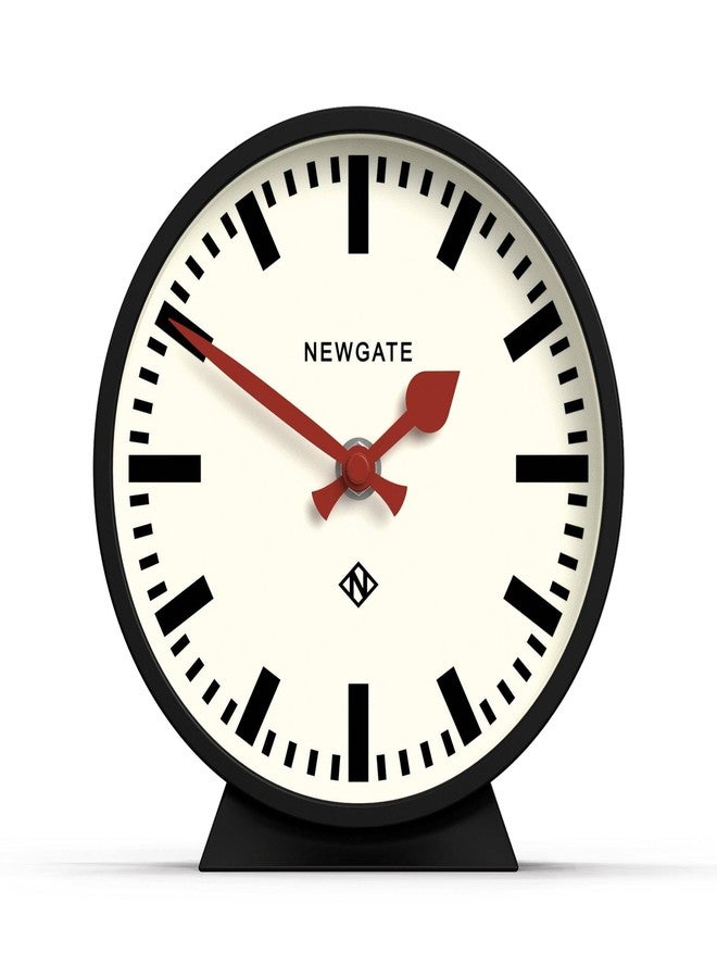 NEWGATE® M Mantel Railway Desk Clock | Modern Round Station Clock Design | Black | Contemporary Style for Desk, Table, Shelf or Bedside - Image 1