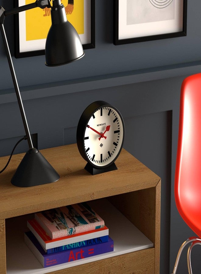 NEWGATE® M Mantel Railway Desk Clock | Modern Round Station Clock Design | Black | Contemporary Style for Desk, Table, Shelf or Bedside - Image 5