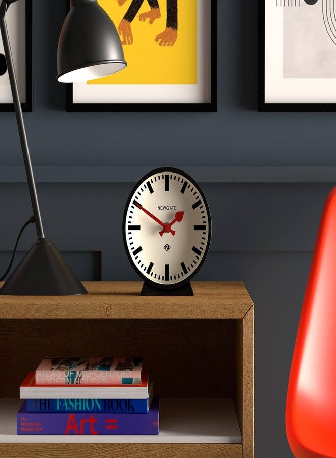 NEWGATE® M Mantel Railway Desk Clock | Modern Round Station Clock Design | Black | Contemporary Style for Desk, Table, Shelf or Bedside - Image 3