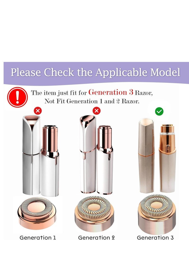 Captaintech 3 Facial Hair Remover Replacement Heads for Finishing Touch Flawless,Double Precision Blades Replacement Heads Compatible with Finishing Touch Flawless Gen 3, Pack of 4. - Image 2