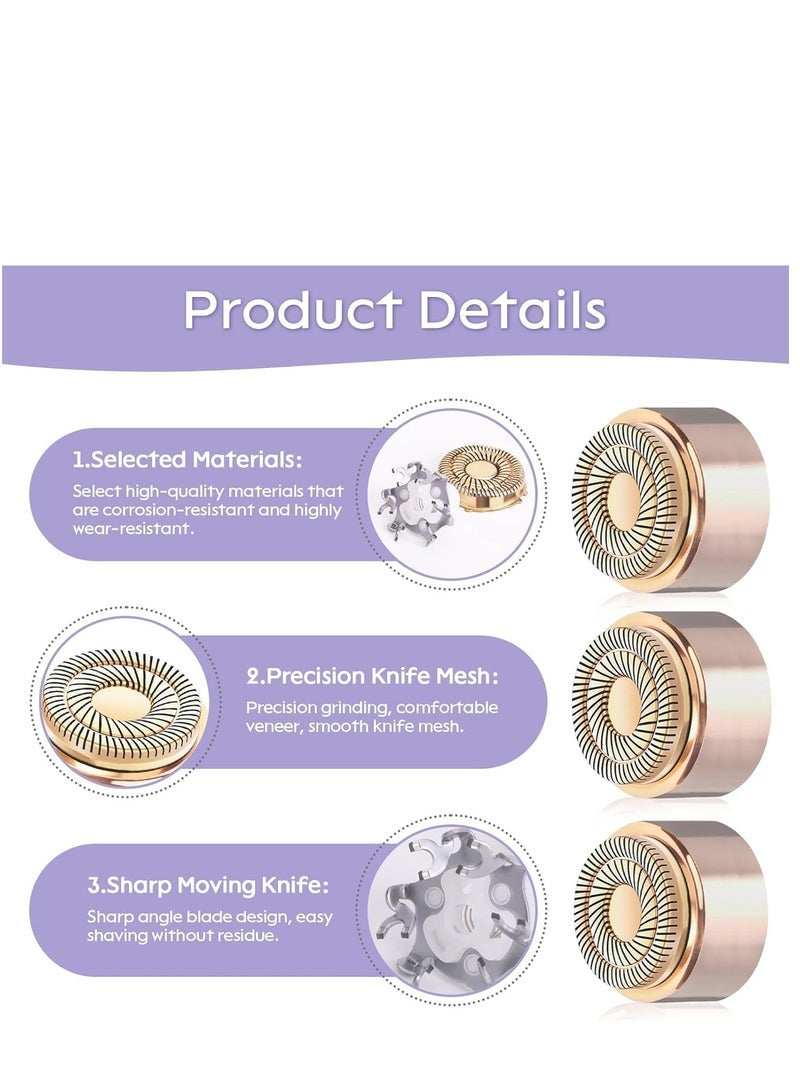 Captaintech 3 Facial Hair Remover Replacement Heads for Finishing Touch Flawless,Double Precision Blades Replacement Heads Compatible with Finishing Touch Flawless Gen 3, Pack of 4. - Image 4