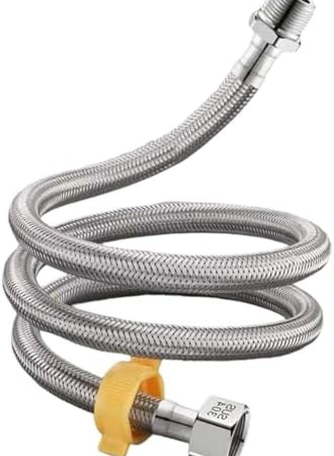 Flexible 4 Point Threaded Water Heater Hose Extended Inlet Pipe Long Connection 250CM - Image 1