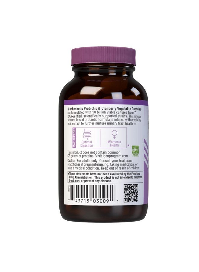 Bluebonnet Nutrition Ladies' Probiotic and Cranberry, 10 Billion CFU Per Serving, Supports Immune Health*, Aids in Digestive Health*, Gluten-Free, Milk-Free, Soy-Free, Non-GMO, 30 Vegetable Capsules - Image 4