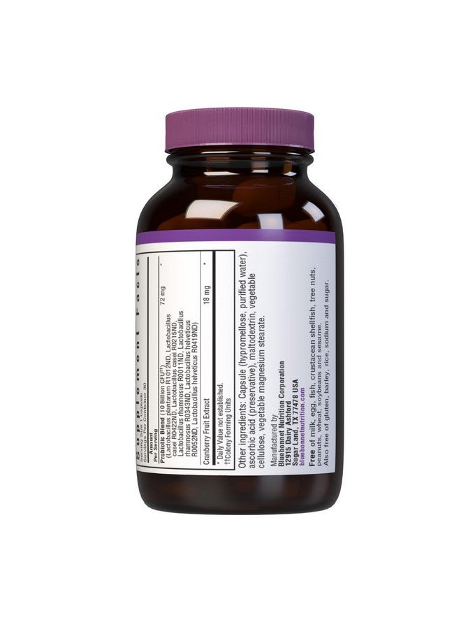Bluebonnet Nutrition Ladies' Probiotic and Cranberry, 10 Billion CFU Per Serving, Supports Immune Health*, Aids in Digestive Health*, Gluten-Free, Milk-Free, Soy-Free, Non-GMO, 30 Vegetable Capsules - Image 3