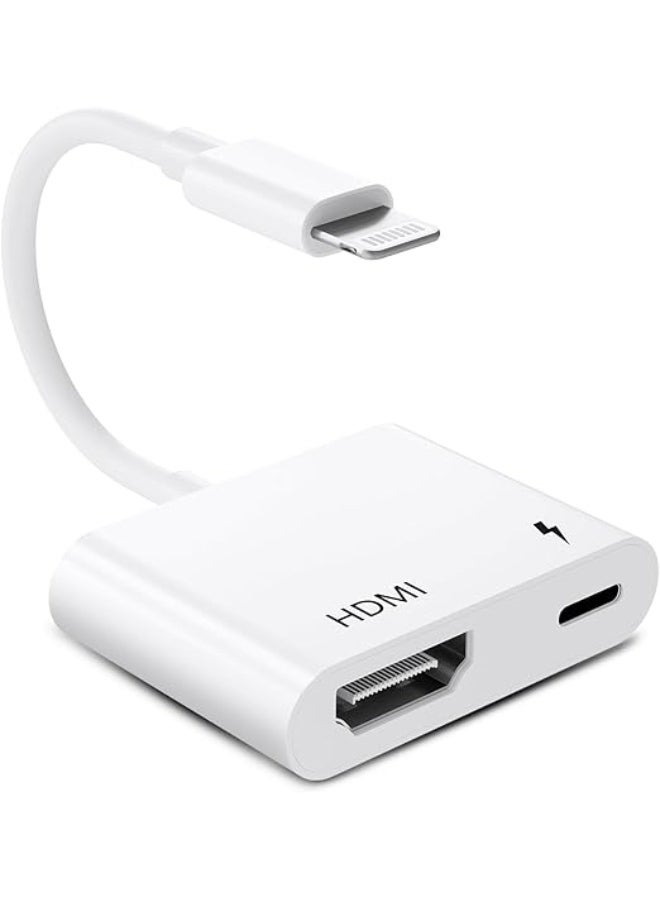 HDMI Adapter for iPhone to TV, 1080p HD Digital AV Adapter, Plug and Play, Compatible with iPhone 14/13/12/11/X/8, iPad to HDTV, Projector, and Monitor - Image 1