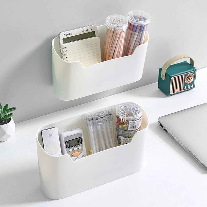 MAKIOTEKO 2 Pack Wall Mount Folder Holder File Organizer, Cabinet Door Organizer No Drilling File Holder Hanging File Mail Organizer Magazine Storage for Office Kitchen Bathroom Bedroom Garage - Image 1