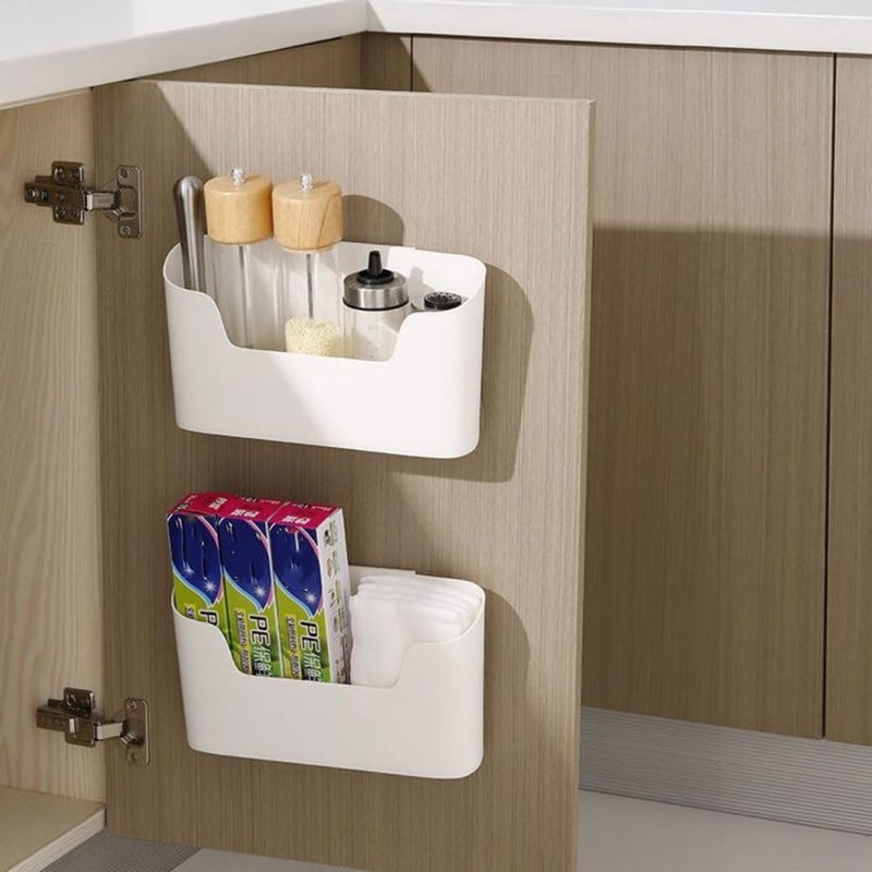 MAKIOTEKO 2 Pack Wall Mount Folder Holder File Organizer, Cabinet Door Organizer No Drilling File Holder Hanging File Mail Organizer Magazine Storage for Office Kitchen Bathroom Bedroom Garage - Image 3