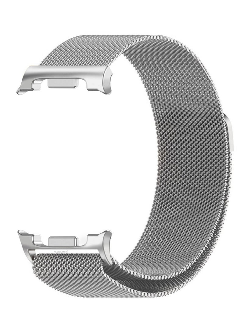 CATANES Milanese Metal Band for Samsung Galaxy Watch 8 Band 40mm 44mm/8 Classic 46mm, Mesh Magnetic Stainless Steel Loop Strap - Silver - Image 3