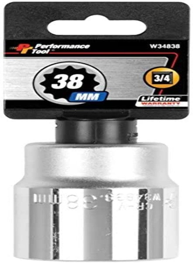 بيرفورمانس تول أداة الأداء W34838 مقبس قياسي 12 نقطة بقطر 3/4 بوصة و38 مم - Image 1