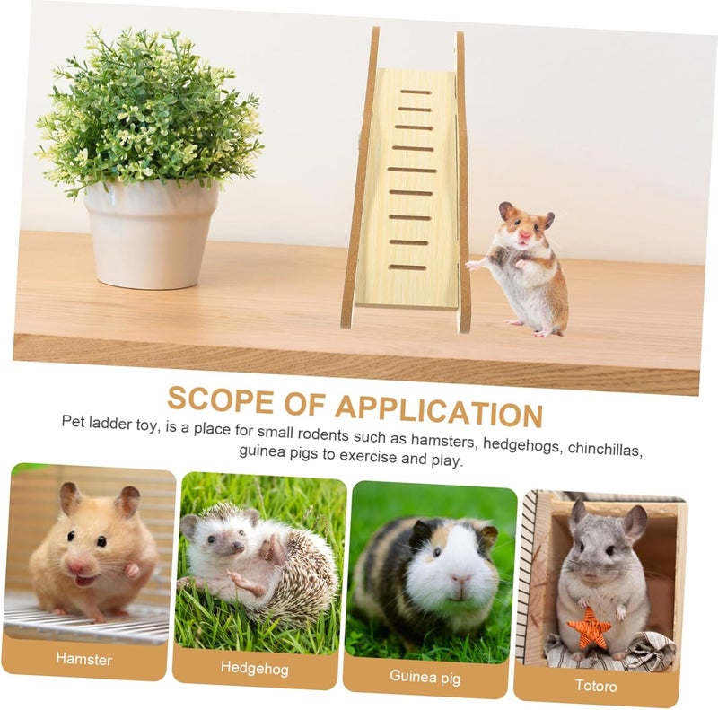 Hamster Ladder Toy Multi-Purpose Climbing Accessory for Pets for Hamster Cages and Chinchilla Play Areas Natural Finish for Safe Playtime - Image 4