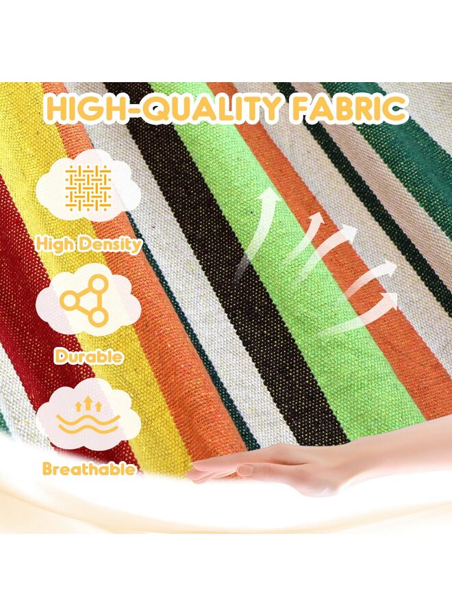 أرجوحة تخييم محمولة، أرجوحة قماشية متينة ومريحة للتعليق في الحديقة، مزودة بأحزمة تثبيت للأشجار، تتحمل وزنًا يصل إلى 200 كجم، مع حقيبة سفر للتخييم في الهواء الطلق، لون برتقالي - Image 2