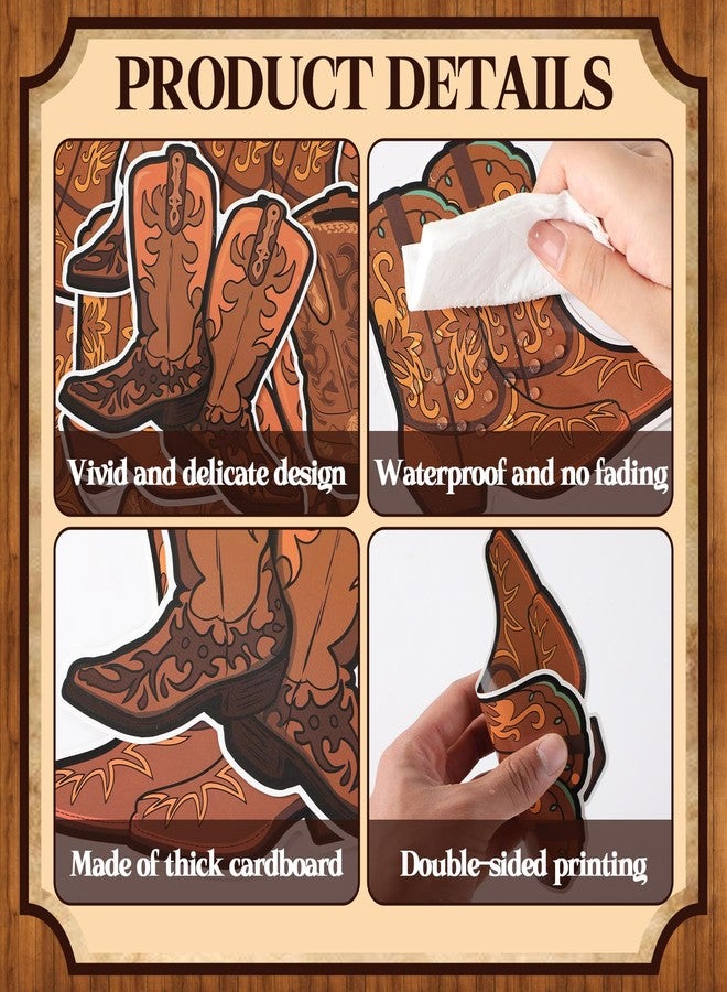 Oitnlaughter 50PCS Western Party Decorations Wild West Cowboy Banners Boot Hanging Swirls Rodeo Honeycomb Centerpieces Yee Haw Banner Boot Ceiling Streamers for Boys Birthday Western Baby Shower Party Decor - Image 3