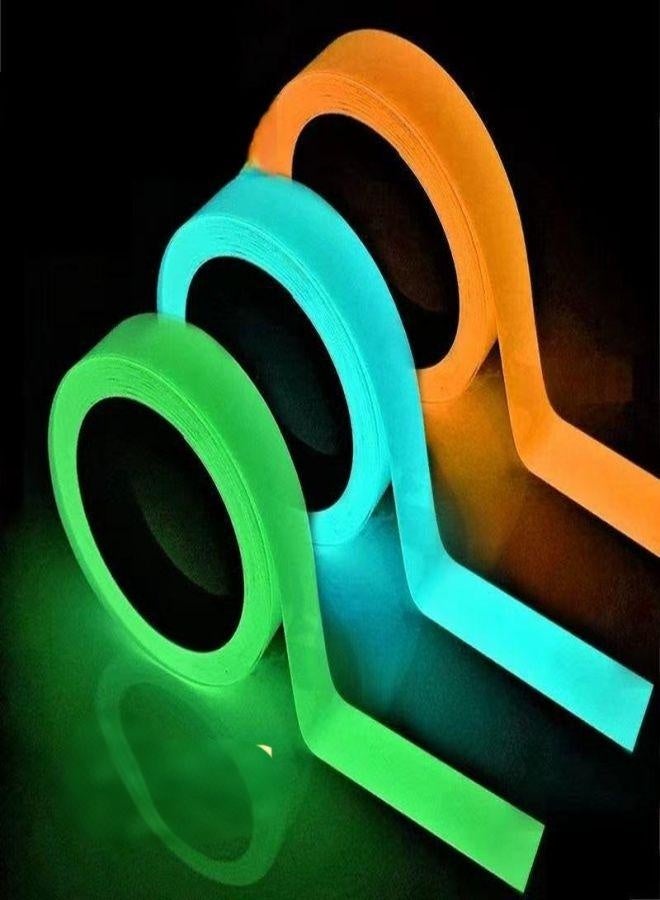 3PCS  10mm*5m  Luminous Photoluminescent/Luminescent Emergency Roll Safety Egress Markers Stairs, Walls, Steps, Exit Sign. Glowing Pro Theatre Stage Floor - Image 1