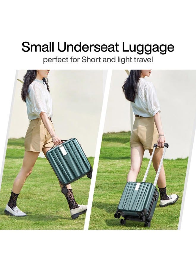 Hanke 14 16 20 24 29 Inch Under Seat Rolling Hand Luggage Suitcase TSA Integrated Spinner Luggage Lightweight Polycarbonate with Wheels, Blackish Green, Underseat 14-Inch, Carry on Luggage Airline - Image 4
