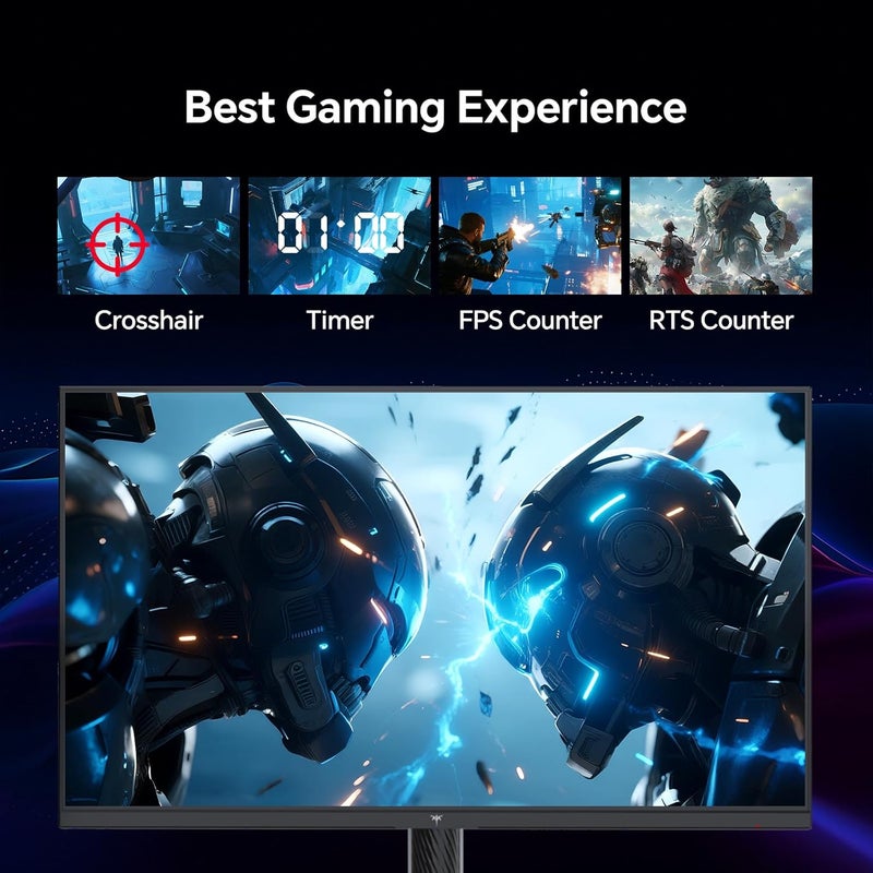 KTC QHD Mini LED Monitor 27 Inch, 1440P 180Hz Gaming PC Monitor, HDR 1400, HDMI2.0, DP1.4, USB, Swivel/Height/Pivot/Tilt Adjustable, VESA Wall Mount, White, M27T6 - Image 5