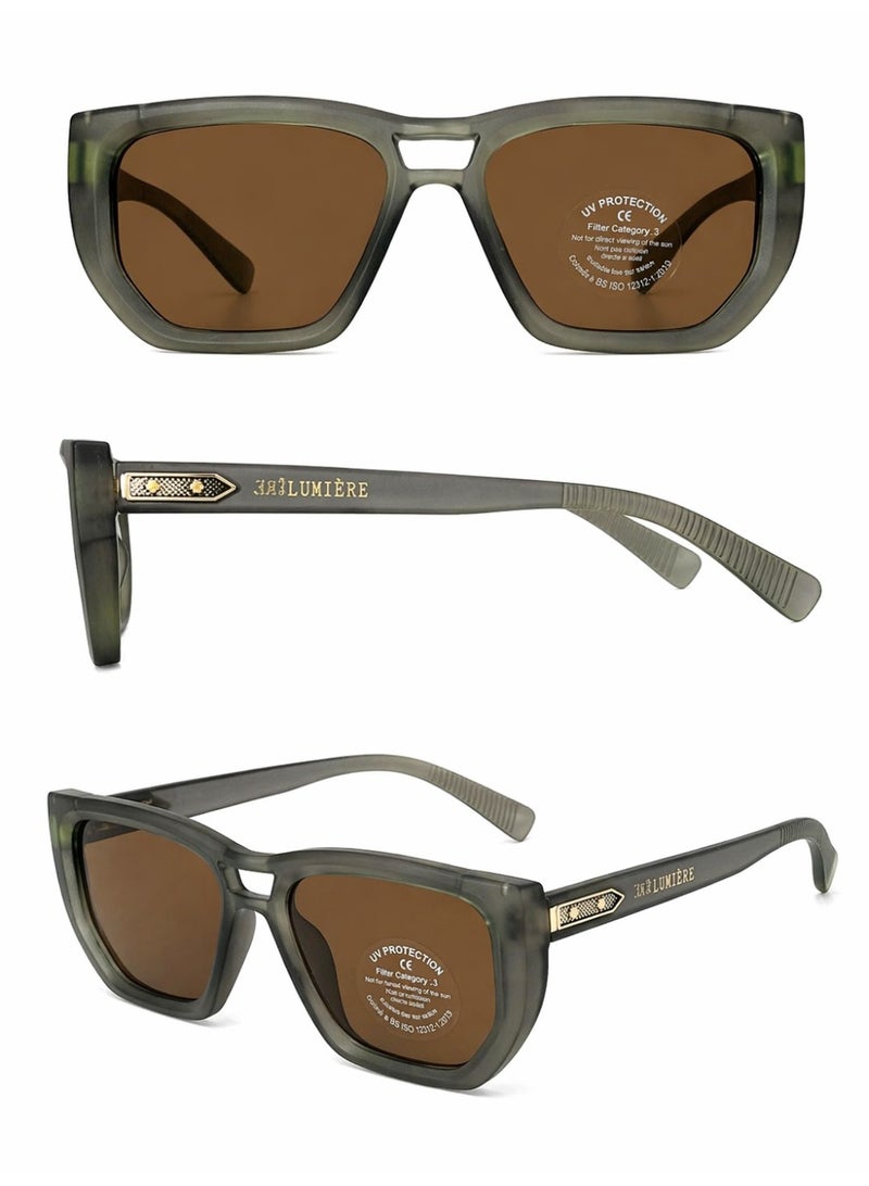 LUMIERE Classic Round Sunglasses for Men & Women – Black Acetate Frame with Dark UV Protection Lenses | Retro Designer Eyewear – Lumière Collection - Image 3