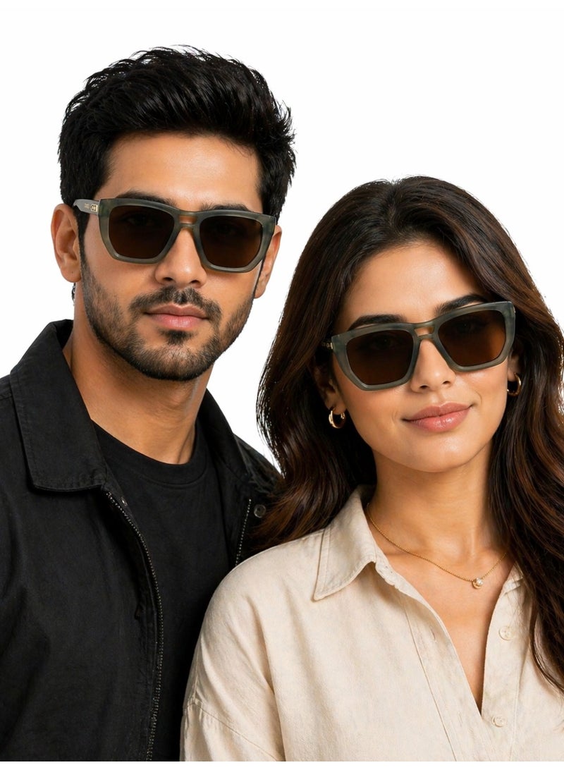 LUMIERE Classic Round Sunglasses for Men & Women – Black Acetate Frame with Dark UV Protection Lenses | Retro Designer Eyewear – Lumière Collection - Image 1