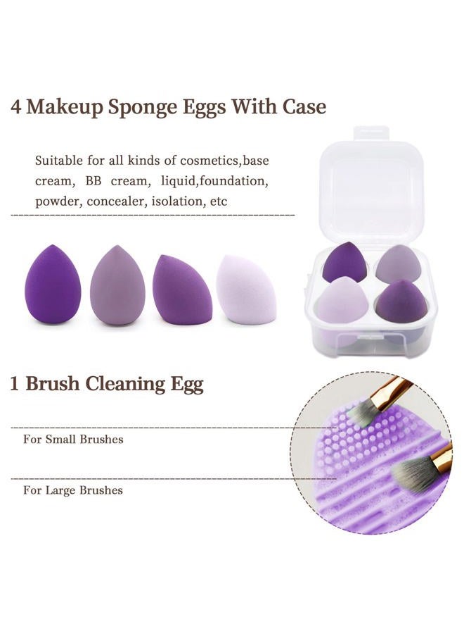 Koccido Makeup Brushes 22 Pcs Makeup Kit,Foundation Brush Eyeshadow Brush Make up Brushes Set (Purple, 22 Piece Set Large) - Image 5