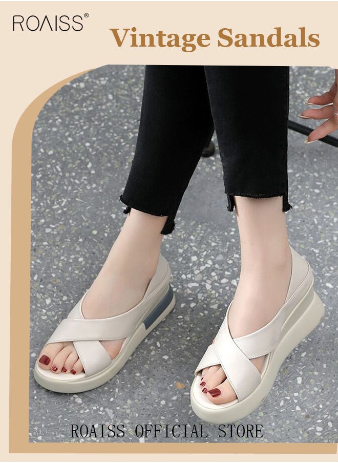 Wedge Sandals for Women Comfortable Open Toe Sandals Casual Summer Buckle Open Toe Ankle Strap Platform Sandals Platform Wedge Heels Sandals Rubber Sole Shoes - pzsku/Z824877A20FD3C06B7898Z/45/_/1691462399/5bf329f6-8f99-45d6-abbb-d147648743be