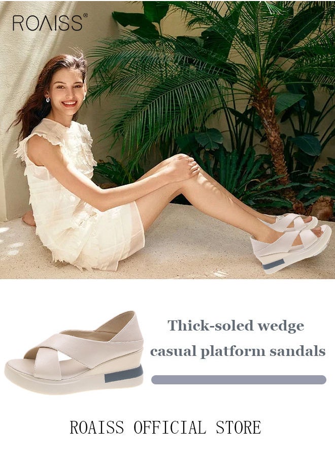 Wedge Sandals for Women Comfortable Open Toe Sandals Casual Summer Buckle Open Toe Ankle Strap Platform Sandals Platform Wedge Heels Sandals Rubber Sole Shoes - pzsku/Z824877A20FD3C06B7898Z/45/_/1691462399/742c09c7-42b8-489a-987e-227642e399e1