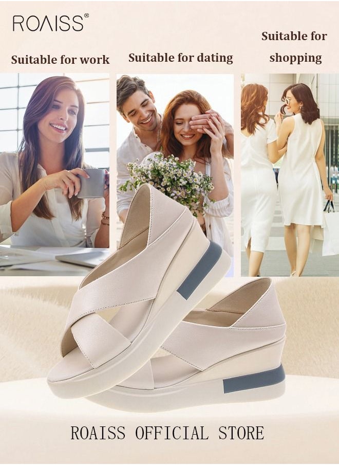 Wedge Sandals for Women Comfortable Open Toe Sandals Casual Summer Buckle Open Toe Ankle Strap Platform Sandals Platform Wedge Heels Sandals Rubber Sole Shoes - pzsku/Z824877A20FD3C06B7898Z/45/_/1691638003/6100f13f-4e0c-4a4e-ad87-3f7debc05acf