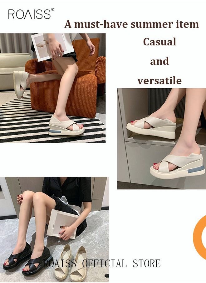 Wedge Sandals for Women Comfortable Open Toe Sandals Casual Summer Buckle Open Toe Ankle Strap Platform Sandals Platform Wedge Heels Sandals Rubber Sole Shoes - pzsku/Z824877A20FD3C06B7898Z/45/_/1691638004/b3794dad-18ac-459e-9a17-1399870537e7