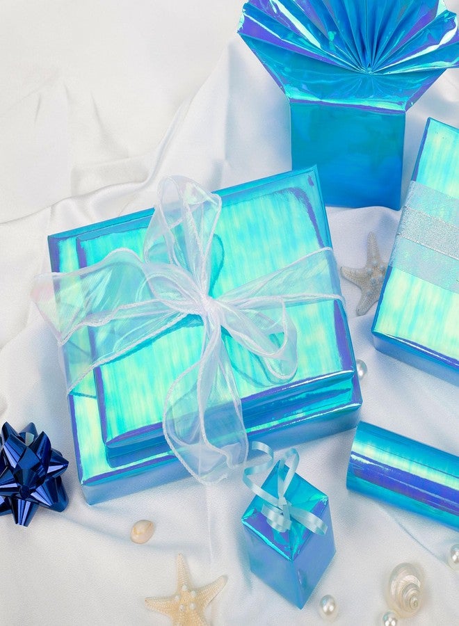 Yarcony Metallic Iridescent Wrapping Paper - 17Inch x 33Feet - Blue Iridescence Holographic Pattern Boy Fairy Gift Wrap Present Paper for Birthday Wedding Bridal Shower Valentine's Day Mother's Day - Image 5