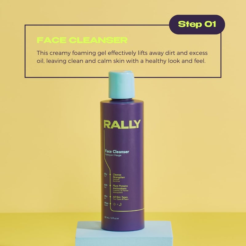 RALLY Plant-Based Gel Foaming Face Cleanser | Clean + Hydrating Formula | Gentle Daily Cleanse + Antioxidants | Derm Approved for Tweens, Teens + Athletes, 6 OZ - Image 4