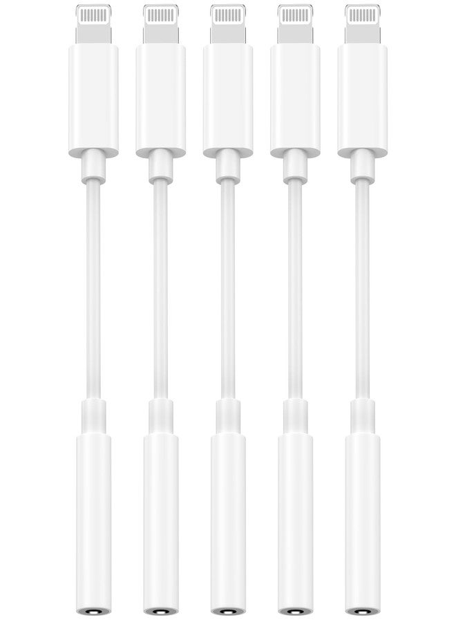 DesofIcon [Apple MFi Certified] 5 Pack Lightning to 3.5 mm Headphone Jack Adapter, iPhone Aux Adapter Converter Dongle Audio Cable Compatible with iPhone 14 13 12 11 X XS 8 7 - Image 1