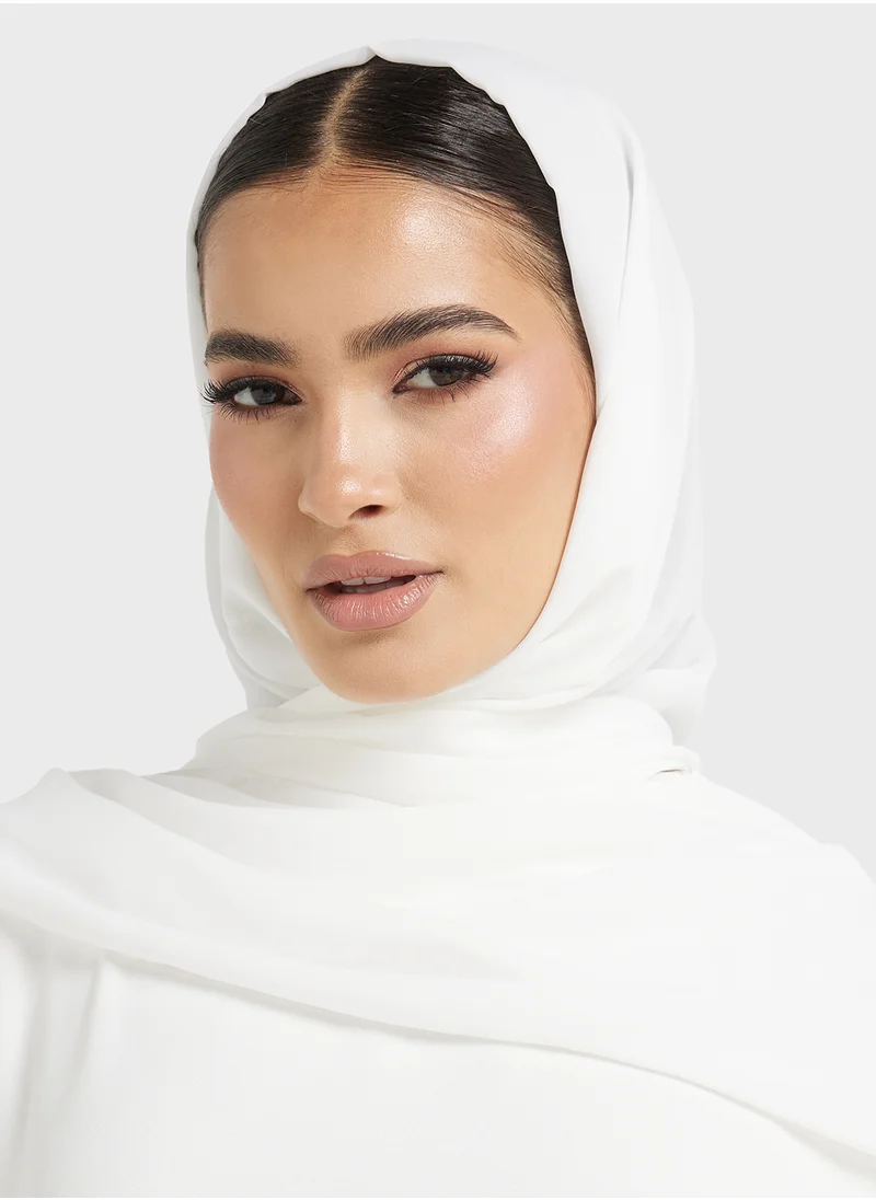 hayas closet Crew Neck Printed Cape Sleeve Abaya