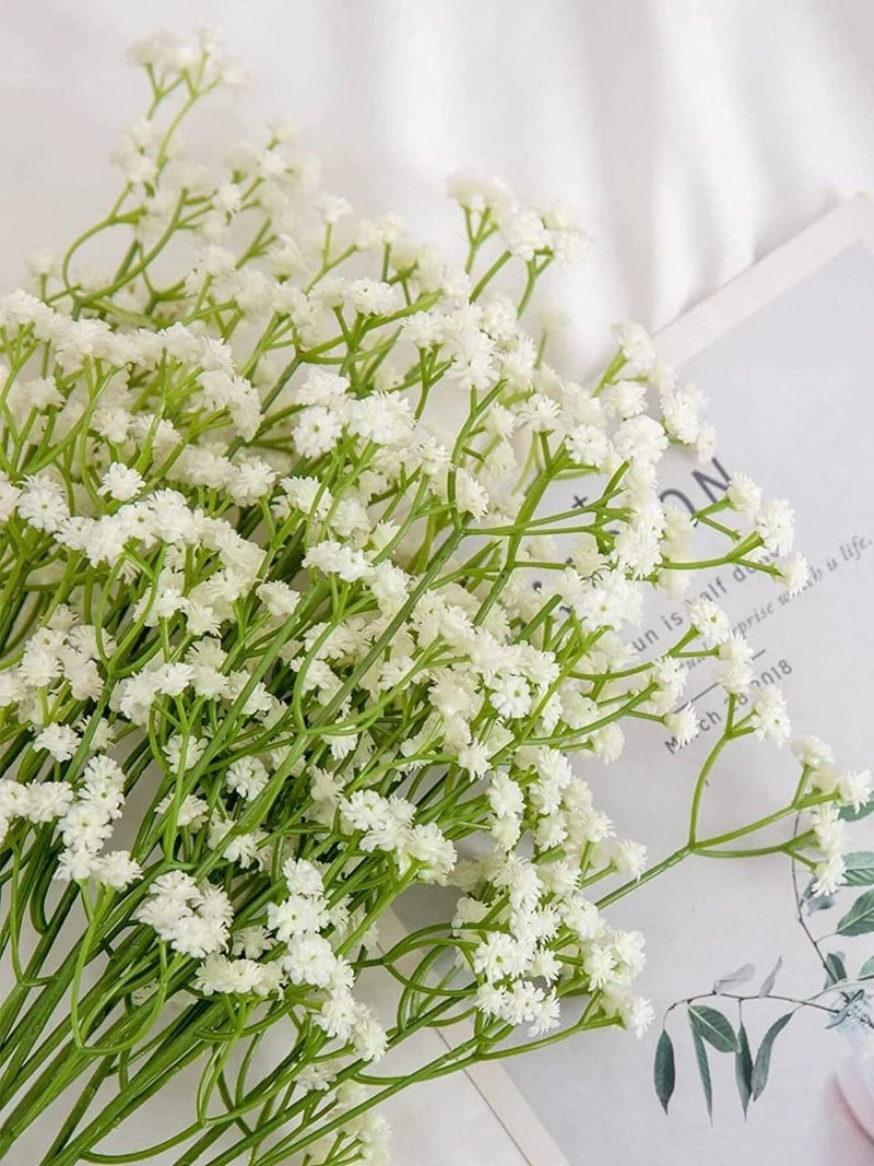 Generic Artificial Flowers for Decoration, Baby Breaths, Gypsophila Flowers for Home Decoration Bouquets Flowers Sticks for Gifting, DIY Craft, Without Vase, White, Pack of 5 Pieces  - Image 4
