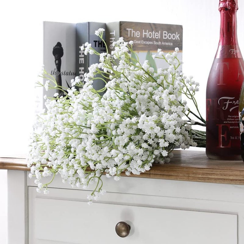 Generic Artificial Flowers for Decoration, Baby Breaths, Gypsophila Flowers for Home Decoration Bouquets Flowers Sticks for Gifting, DIY Craft, Without Vase, White, Pack of 5 Pieces  - Image 3