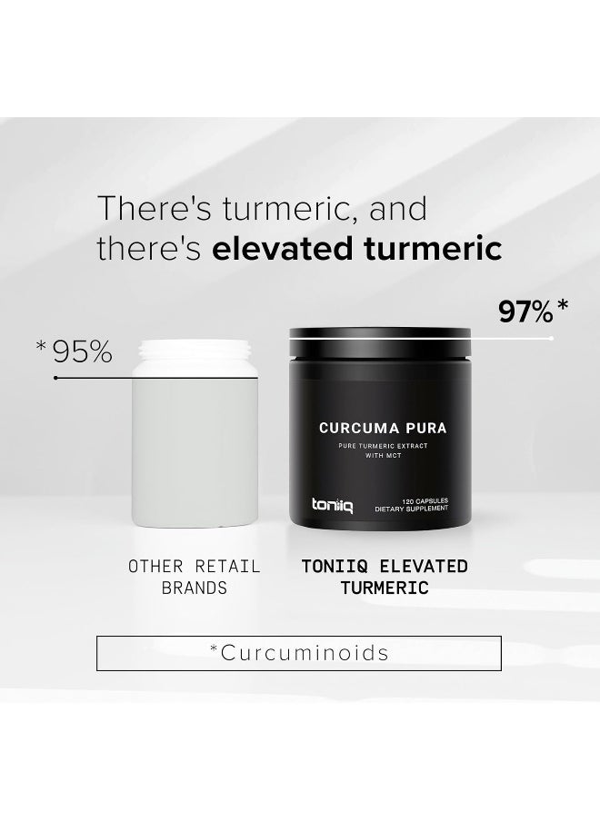 Toniiq Toniiq Turmeric Curcumin Supplements 72,000mg 60:1 | 1200mg Per Serving | 97% Curcuminoids Tumeric with Black Pepper & MCT Oil for Absorption - Turmeric Pills - 120 Vegetarian Curcuma Capsules  - Image 4